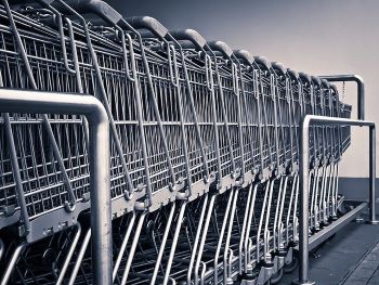 Shopping trollies stacked up